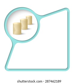 Abstract frame with inner shadow and coin