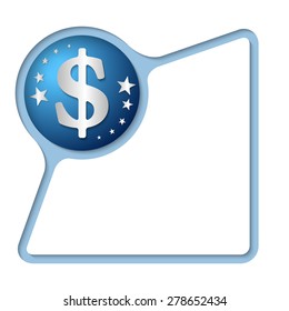 Abstract frame with inner shadow and dollar symbol