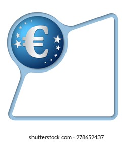 Abstract frame with inner shadow and euro symbol
