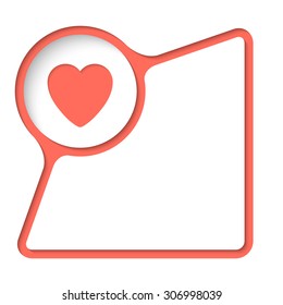 Abstract frame with inner shadow and heart