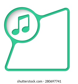 Abstract frame with inner shadow and music symbol