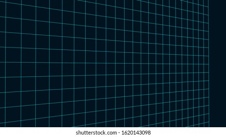 Abstract frame landscape. Vector perspective grid. 3d mesh