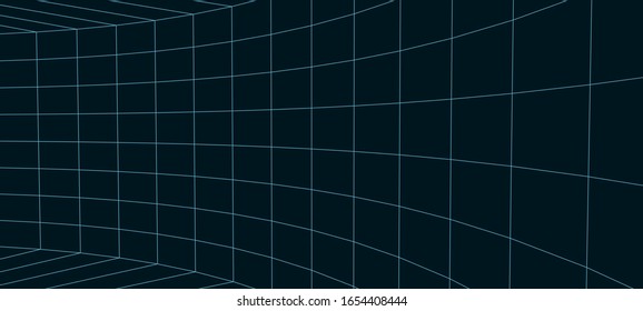 Abstract frame landscape. Vector perspective grid. 3d mesh