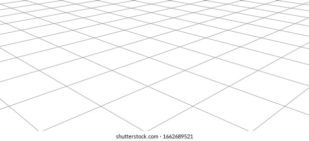 Abstract frame landscape. Vector perspective grid. 3d mesh