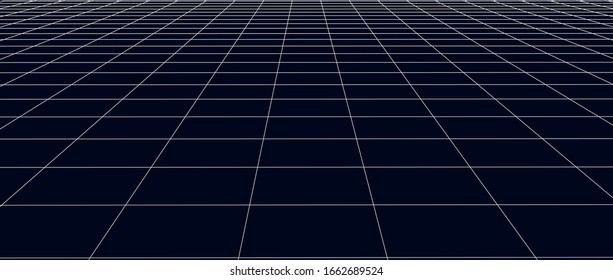 Abstract frame landscape. Vector perspective grid. 3d mesh