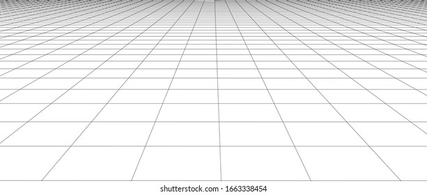 Abstract frame landscape. Vector perspective grid. 3d mesh