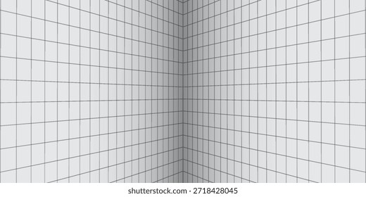Paisagem de quadros abstrata. Grade de perspectiva de vetor. Malha 3d