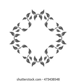 Abstract frame from leaves, a deciduous frame