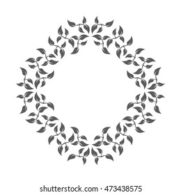 Abstract frame from leaves, a deciduous frame