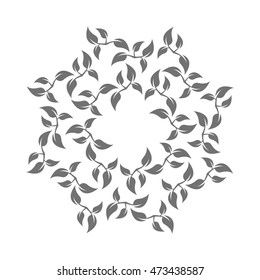 Abstract frame from leaves, a deciduous frame