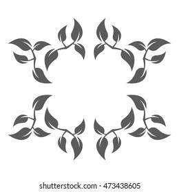 Abstract frame from leaves, a deciduous frame