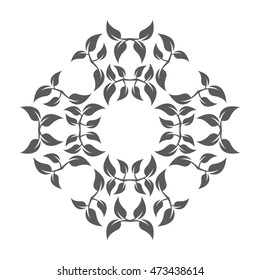 Abstract frame from leaves, a deciduous frame