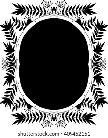 Abstract frame with leaves. Vector design element.