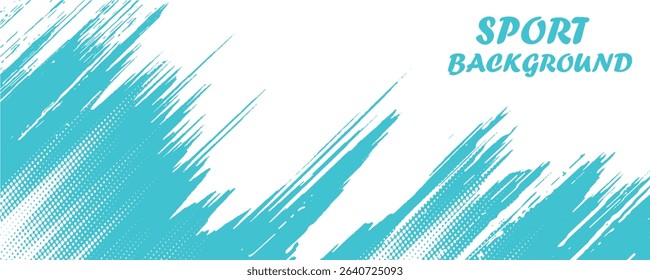 Abstract frame in light blue tone on a white background. Sporty design in grunge style. Illustration for sports, athletics, training, workout, etc.