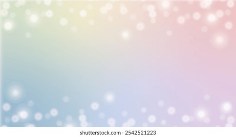 Abstract  frame with light bokeh effect. Background for holidays, party, celebrating or festival. Frame with bokeh effect on pastel background. Shiny, snowy wallpaper. Vector illustration. 