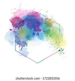 Abstract frame light surface of watercolor texture for banner background. Stain artistic vector used as being an element in the decorative design of header, brochure, poster, card, cover or banner.