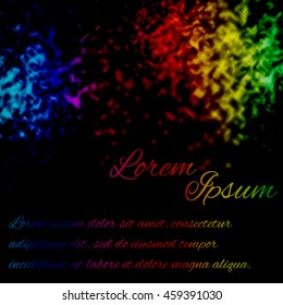 Abstract frame made of colorful firework on black background. Vector illustration.