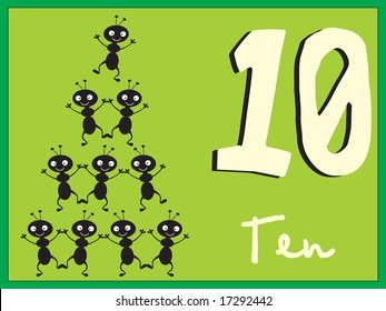 abstract frame with mathematical number ten, illustration