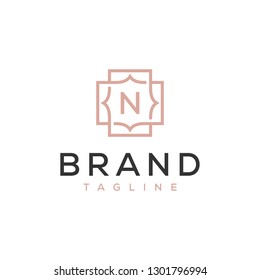 abstract frame monogram logo N