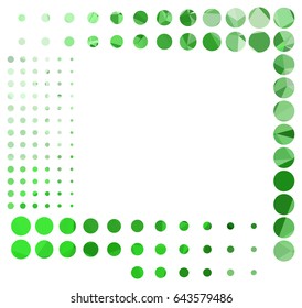 Abstract frame with mosaic dots. Copy space. Vector clip art.