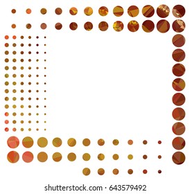 Abstract frame with mosaic dots. Copy space. Vector clip art.