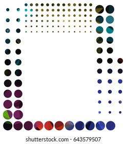 Abstract frame with mosaic dots. Copy space. Vector clip art.