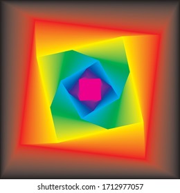 Abstract Frame Multiple Colors Magenta Blue Cyan Green Yellow Red Black Combined designer graphic cut