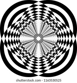 Abstract Frame Multiple Perspective Circle Bassed Game black on transparent background