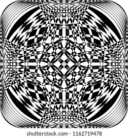 Abstract Frame Multiple Perspective Spherical Illusion black on transparent background