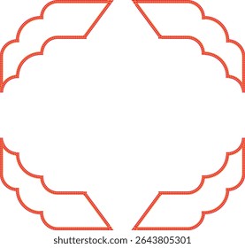 Abstract frame with orange geometric pattern on white background. Decorative design element for invitations, cards, or graphic projects.