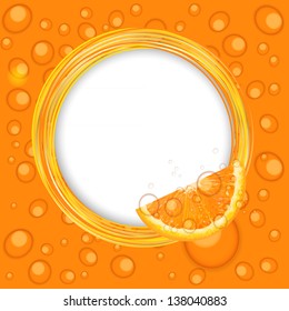 Abstract frame with orange vector illustration