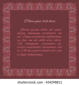 Abstract frame with ornament. Vector illustration