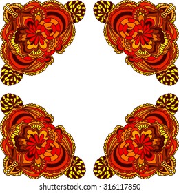  Abstract frame with ornaments. Vector illustration. 