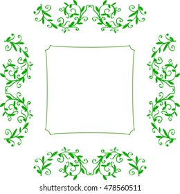 Abstract frame with ornaments, vector illustration.
