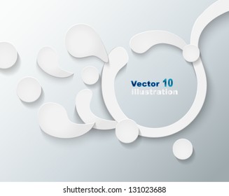 Abstract frame from paper drops and circles , vector