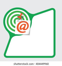 Abstract frame with paper and email symbol