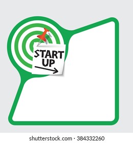 Abstract frame with paper and start up icon