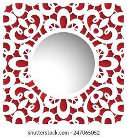 Abstract frame with paper swirls, vector ornamental background