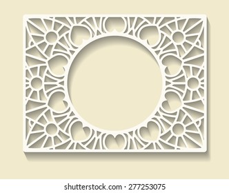 Abstract frame with paper swirls. Vector ornamental yellow background, eps10. It can be used for decorating of invitations, greeting cards or logo design.