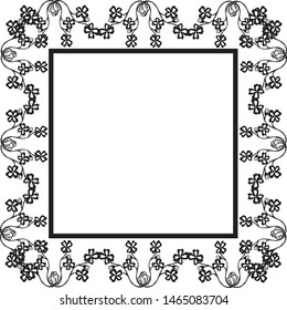 Abstract frame and pattern flower, for ornate of card. Vector