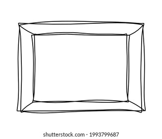 Abstract frame for picture as line drawing on white as background. Vector