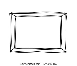 Abstract frame for picture as line drawing on white as background. Vector