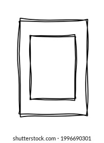 Abstract frame for picture as line drawing on white as background. Vector