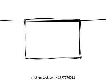 Abstract frame for picture as line drawing on white as background. Vector