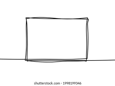 Abstract frame for picture as line drawing on white as background. Vector