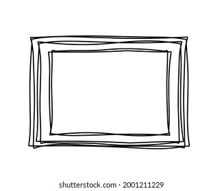 Abstract frame for picture as line drawing on white as background. Vector