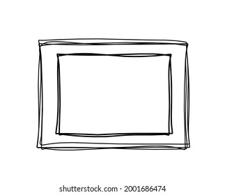 Marco abstracto para la imagen como dibujo de línea en blanco como fondo. Vector