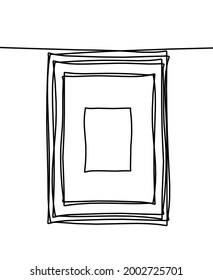 Marco abstracto para la imagen como dibujo de línea en blanco como fondo. Vector