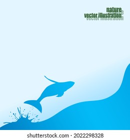 Abstract frame with a picture of a whale for internet advertising. Vector illustration.
