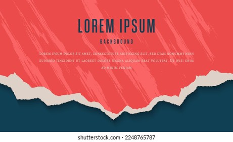 Resumen de plantilla de diseño de papel rojo desgarrado